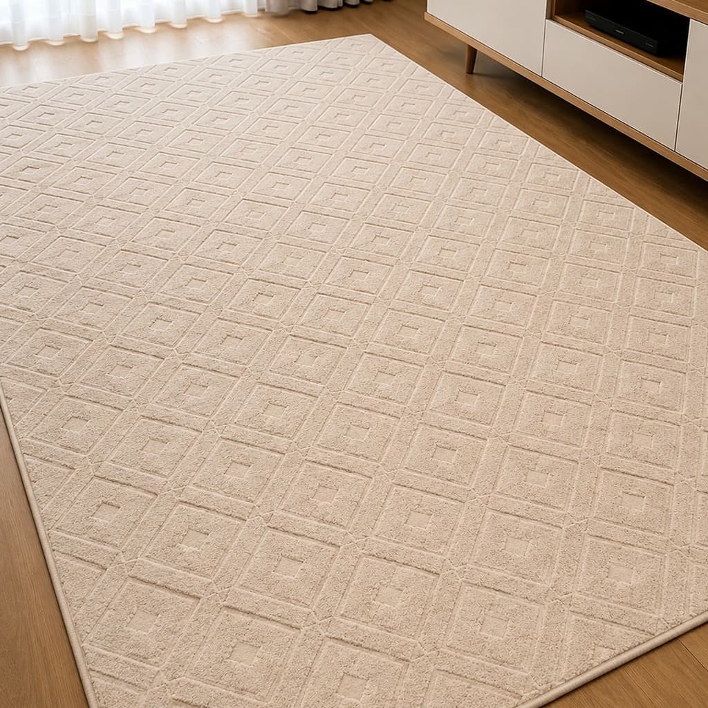 Tapete Sala Quarto 2,00x1,40 Antiderrapante Pelo Baixo Fácil de Limpar