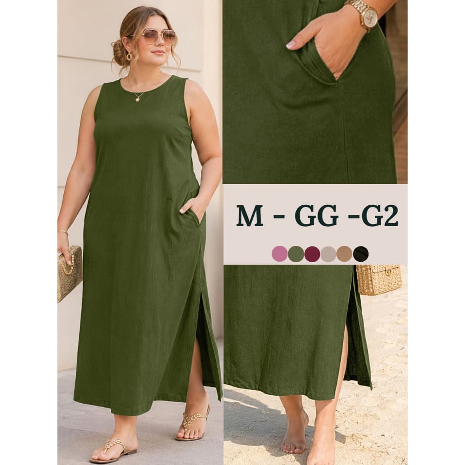 VESTIDO PLUS SIZE FEMININO LONGO CONFORTÁVEL ELEGANTE MODA EVANGÉLICA SOCIAL VESTIDOS FEMININA LONGO MODA VERÃO FINA