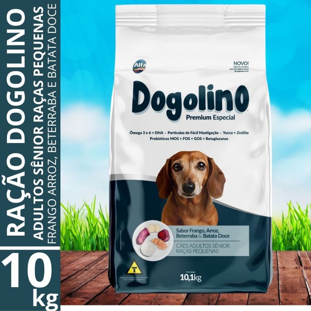 Ração para Cães Dogolino Premium Especial Sênior 10Kg Alimento Cachorros