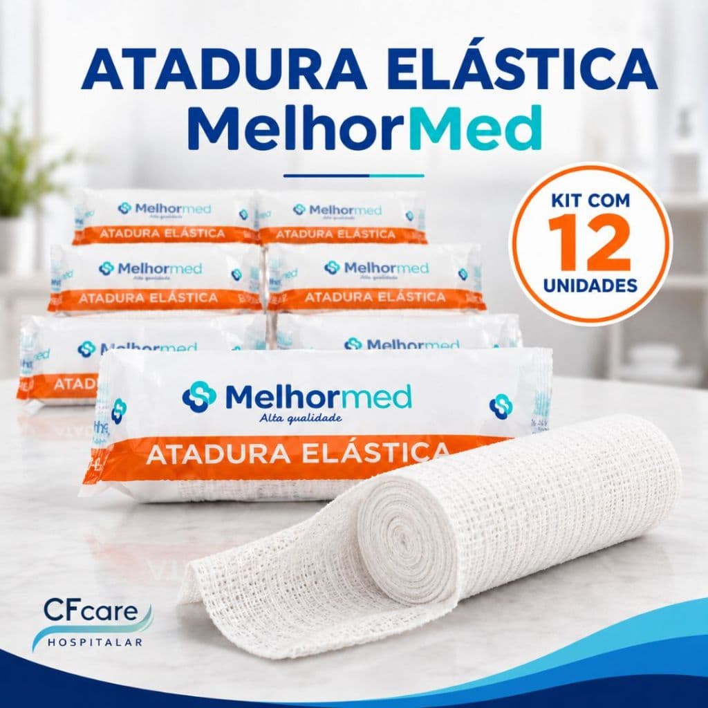 Kit 12 Ataduras Elásticas Melhor Med Compressão Anatômica Bandagem Elástica
