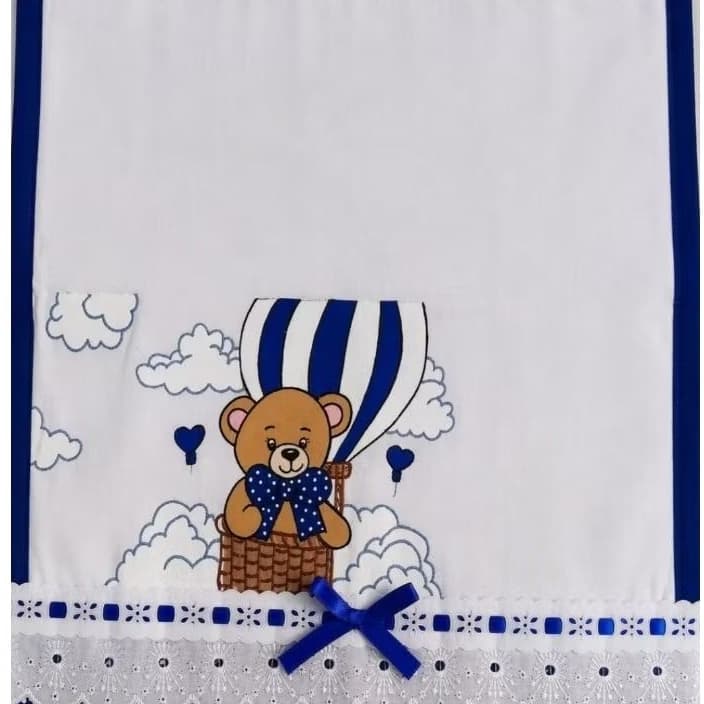 ❤️ Fralda de Boca para Bebê Pintada à Mão Urso no Balão | Enxoval de Recém-Nascido 34x34 cm ❤️