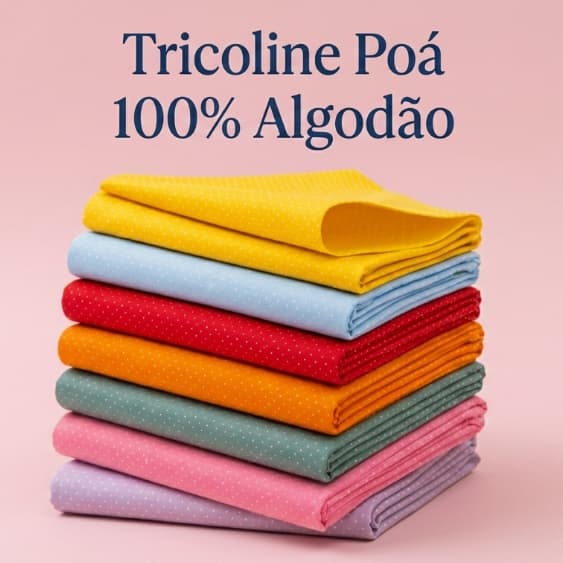 Tecido Tricoline 100% Algodão Estampado Poá Bolinhas - Venda Por Metro- Artesanato Costura Patchwork