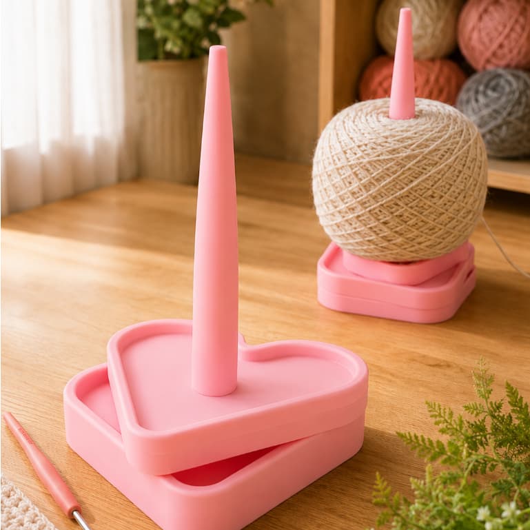 Suporte Giratório para Linha de Crochê e Tricô Desmontável Novelo Barbante Fio 360° Artesanato