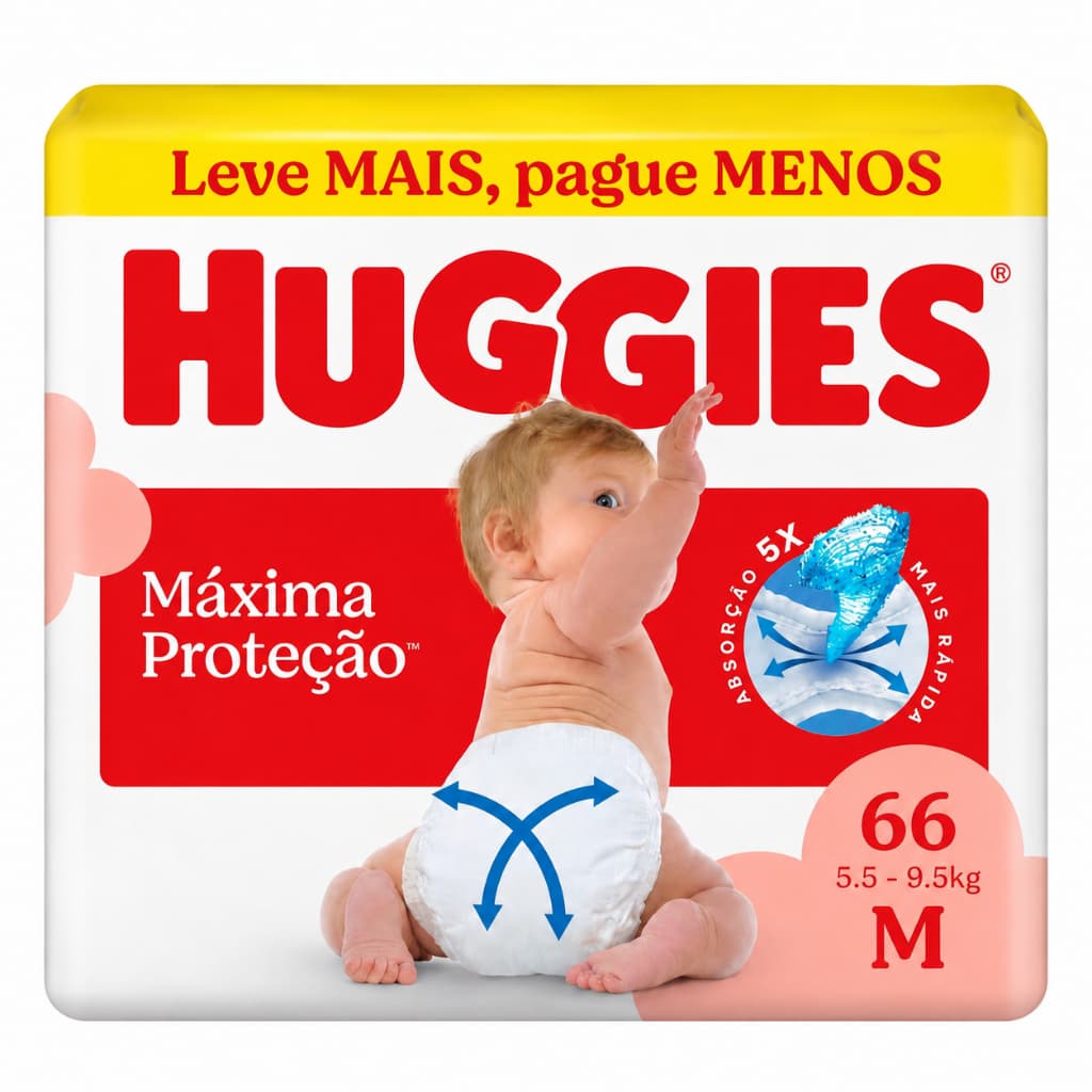 Fralda Descartavel Huggies Maxima Proteção M - 5,5 - 9,5kg