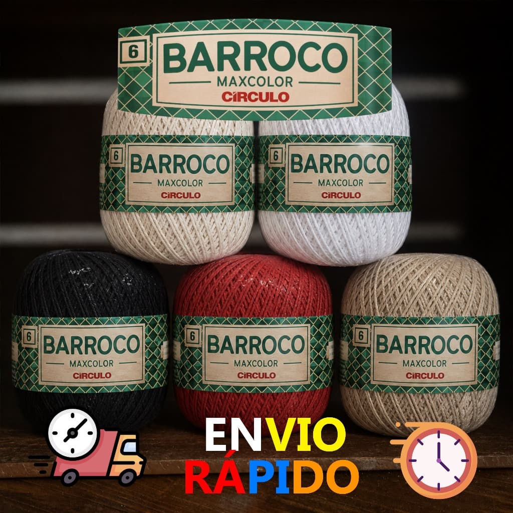 Barbante Barroco Maxcolor 200g Fio 6 Circulo | Fio de Algodão para Crochê e Tricô
