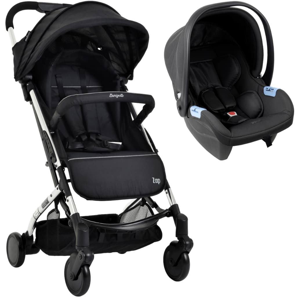 Carrinho de Bebe + Bebe Conforto Zap Metal Prata - Burigotto
