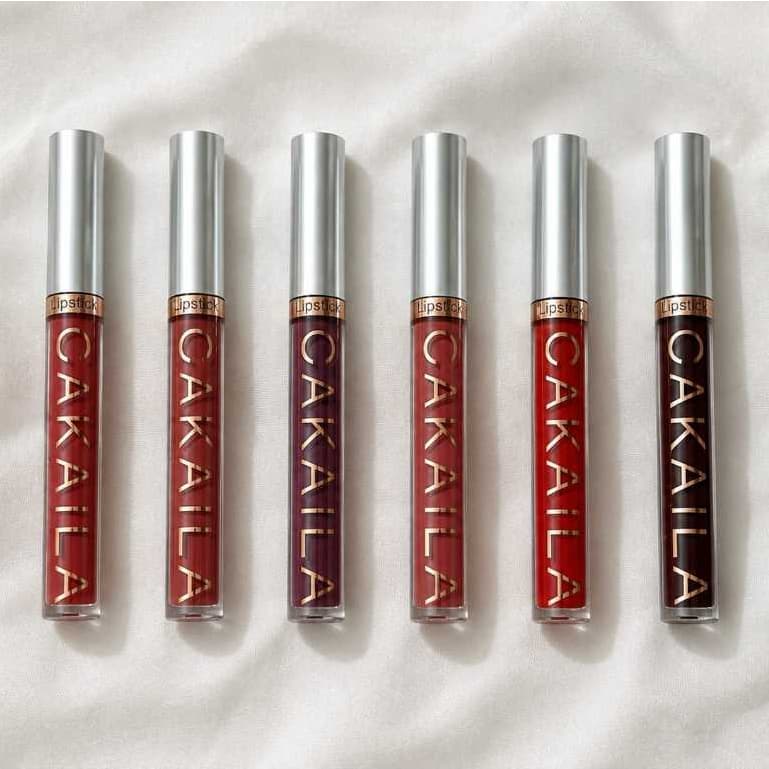 Batom Cakaila Matte Lipstick 6 Cores | Longa Duração | Batom Líquido para Lábios | Maquiagem