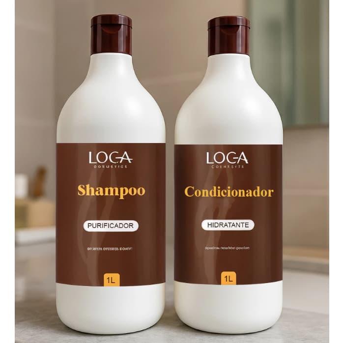 Kit Shampoo Purificador + Condicionador Hidratante Loca Cosmetics 1L