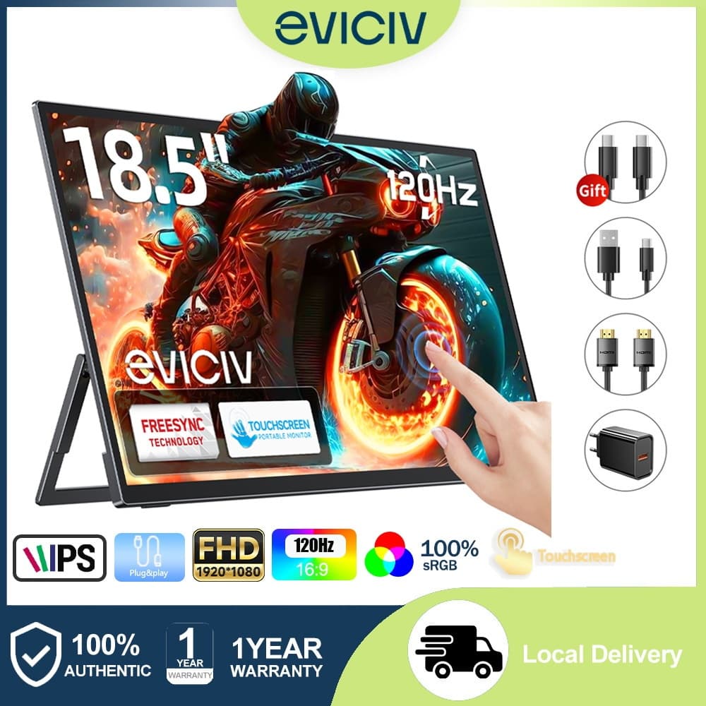 【Enviar do Brasil】Monitor Portátil Touch 18.5'' 120Hz 1080P FreeSync Monitor gamer For Ipad Pc Mac Phone switch PS4/5