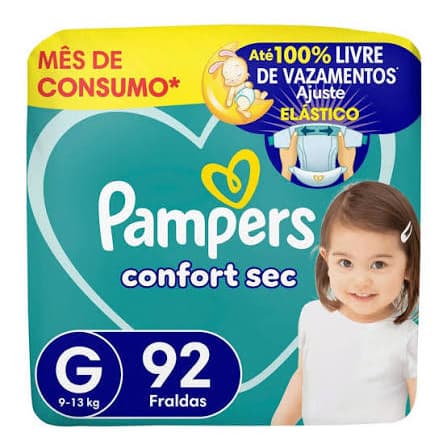 Fralda Pampers Confort Sec G 92 Unidades