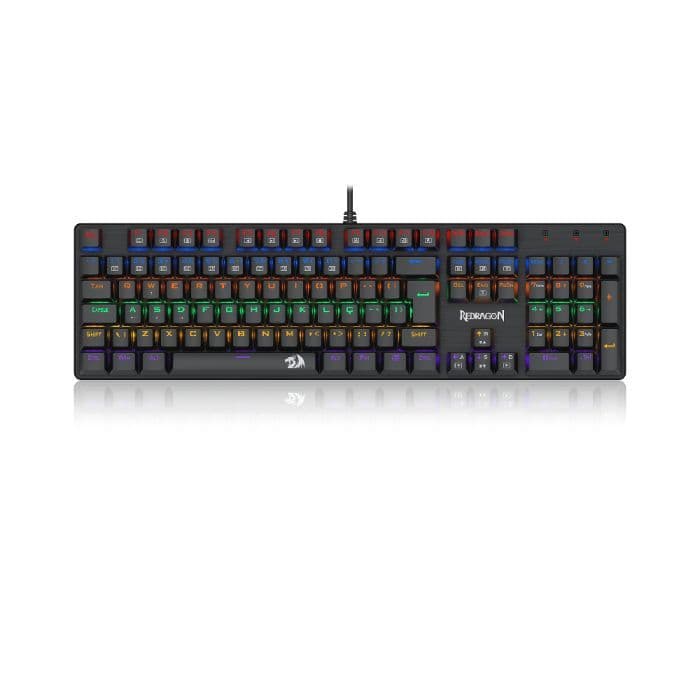 Teclado Mecânico Gamer Redragon Valheim Rainbow R605-R Preto Switch Marrom c/Fio ABNT2 Preto