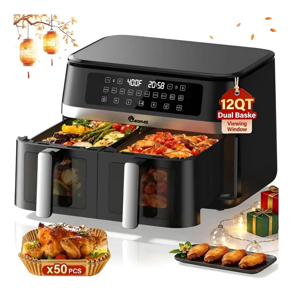 Festa Fritadeira Air Fryer 12L Cesto Duplo 2000w Painel Digital 127/220V