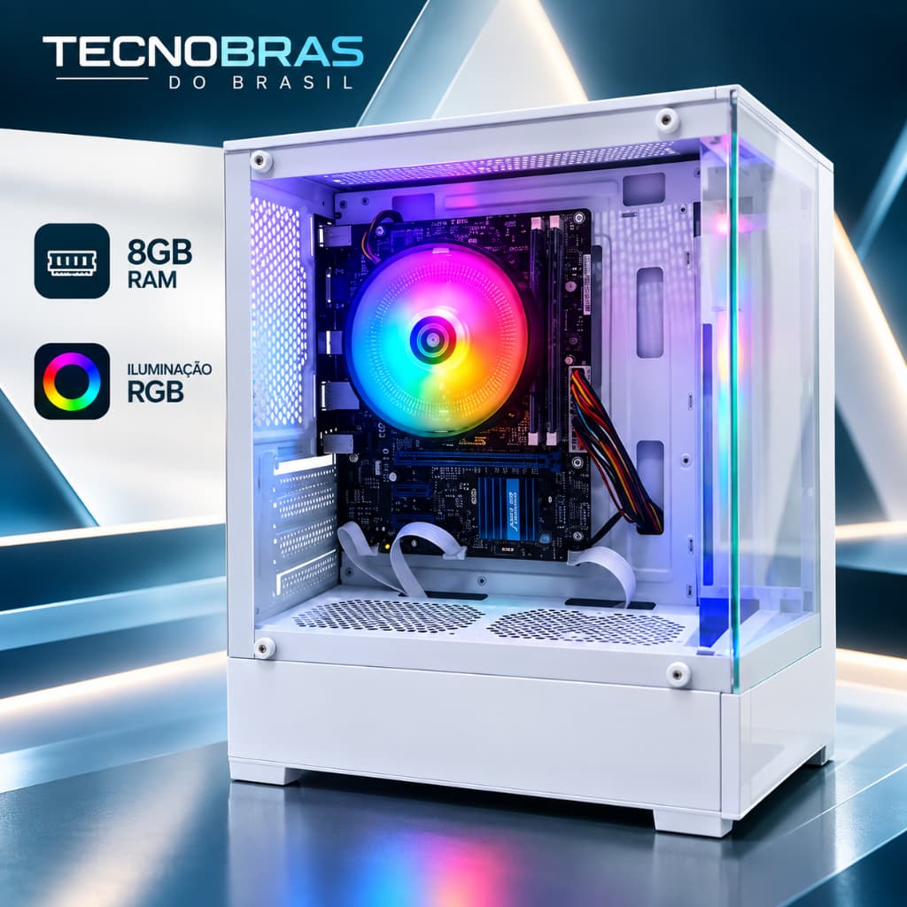 Gabinete Gamer RGB Intel Core i3/i5 8GB RAM HD 500GB/1TB – Várias Configurações