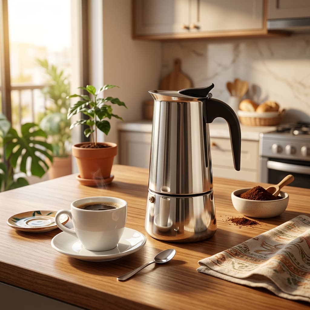 Cafeteira Italiana Inox Premium 6 Xícaras Moka Café Expresso Fogão Durável