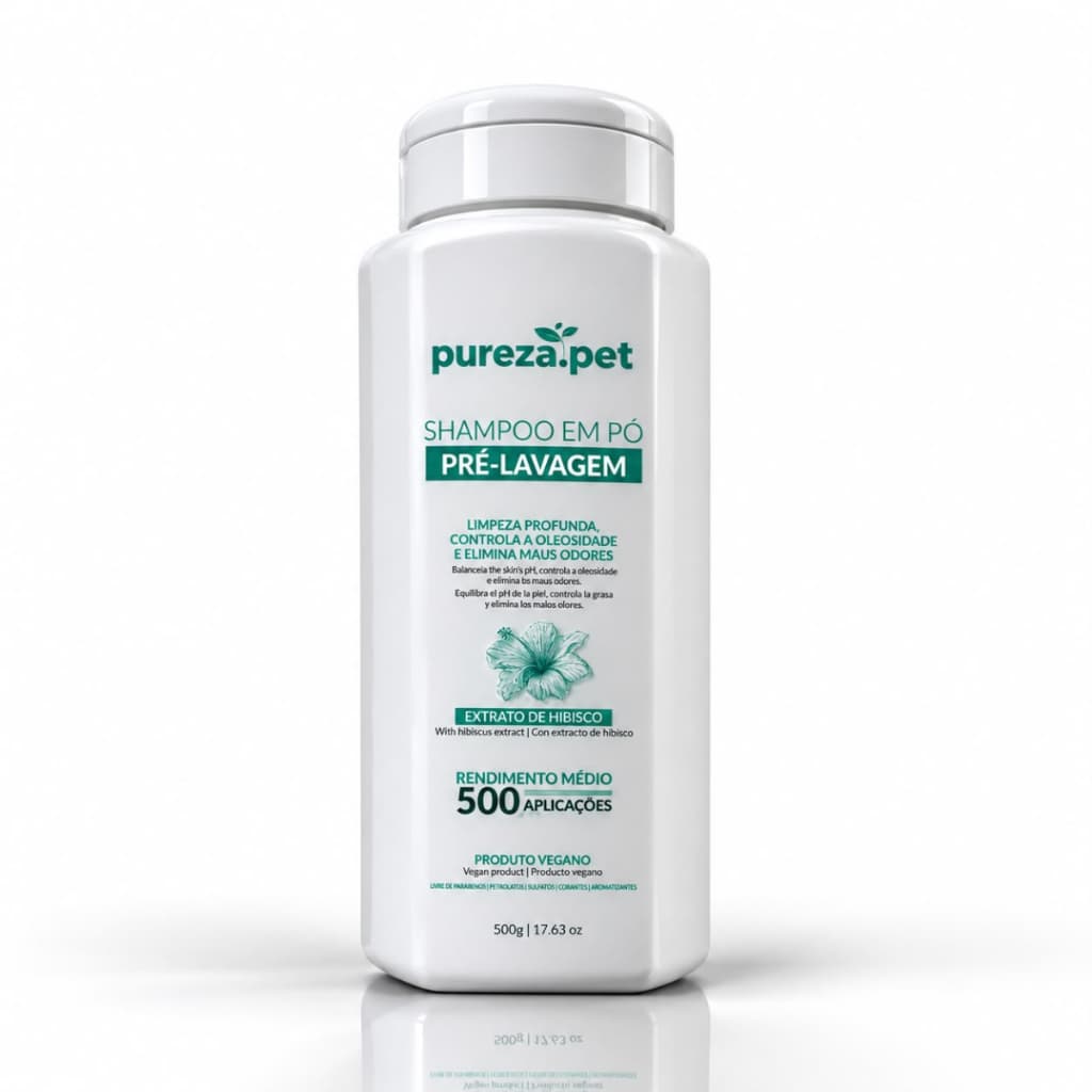 Shampoo Pet Hipoalergênico Pré-lavagem em Pó Shampoo para Cachorro em Pó 500g