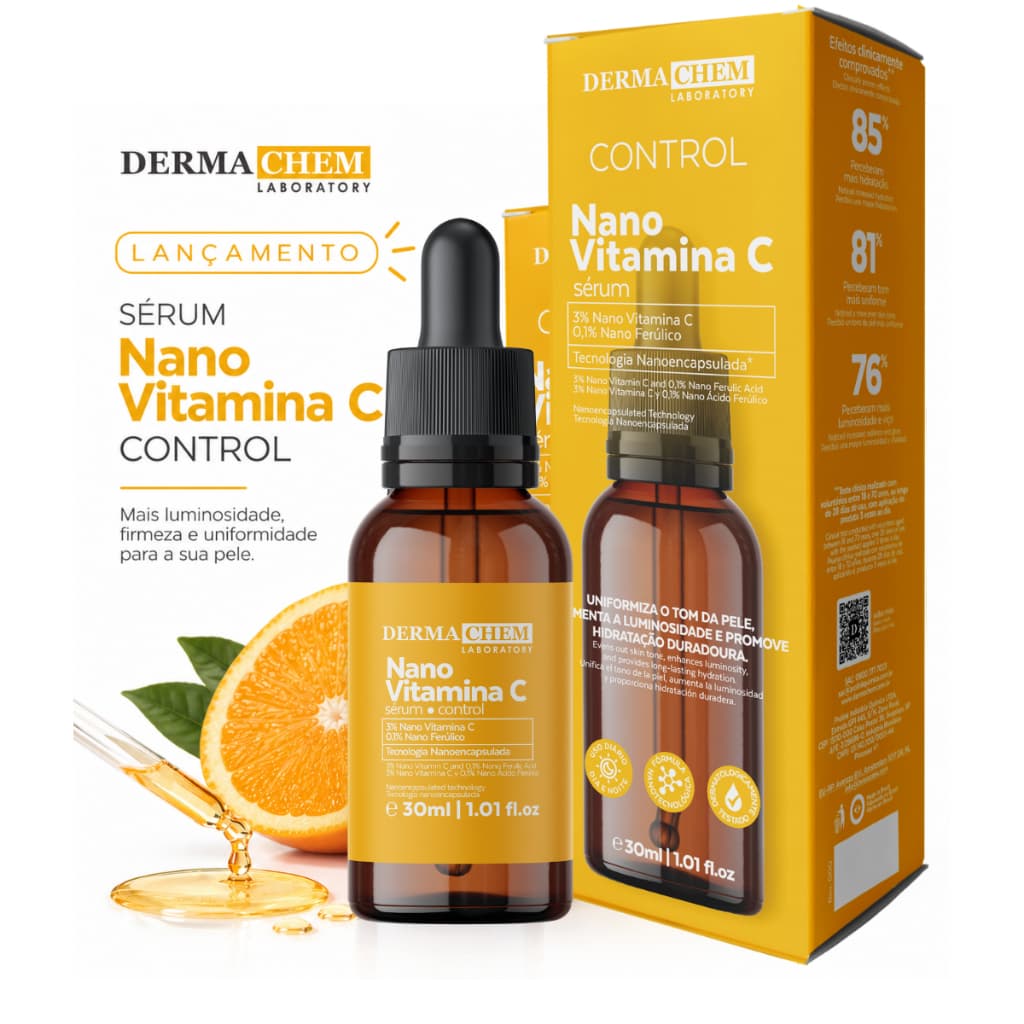 Sérum Nano VITAMINA C Luminosidade Clareador Hidratação LANÇAMENTO Dermachem