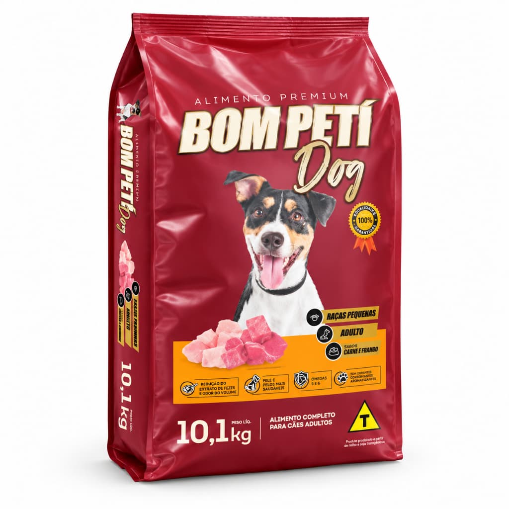 Ração para Cachorro Bom Petí Dog 10kg  Adulto Raças Pequenas Sabor Carne e Frango