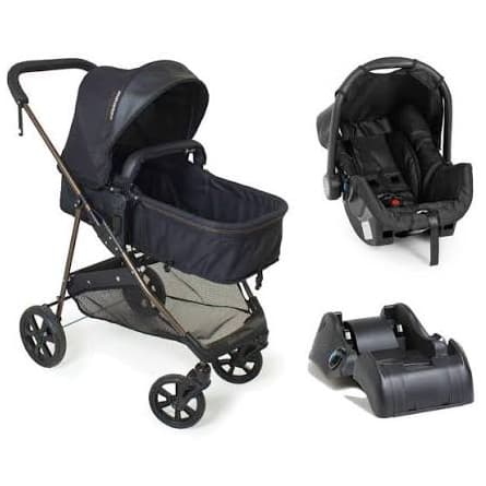 Carrinho Bebê Napoli Trio Com Bebê Conforto E Base Para Carro Com Assento Reversível Galzerano