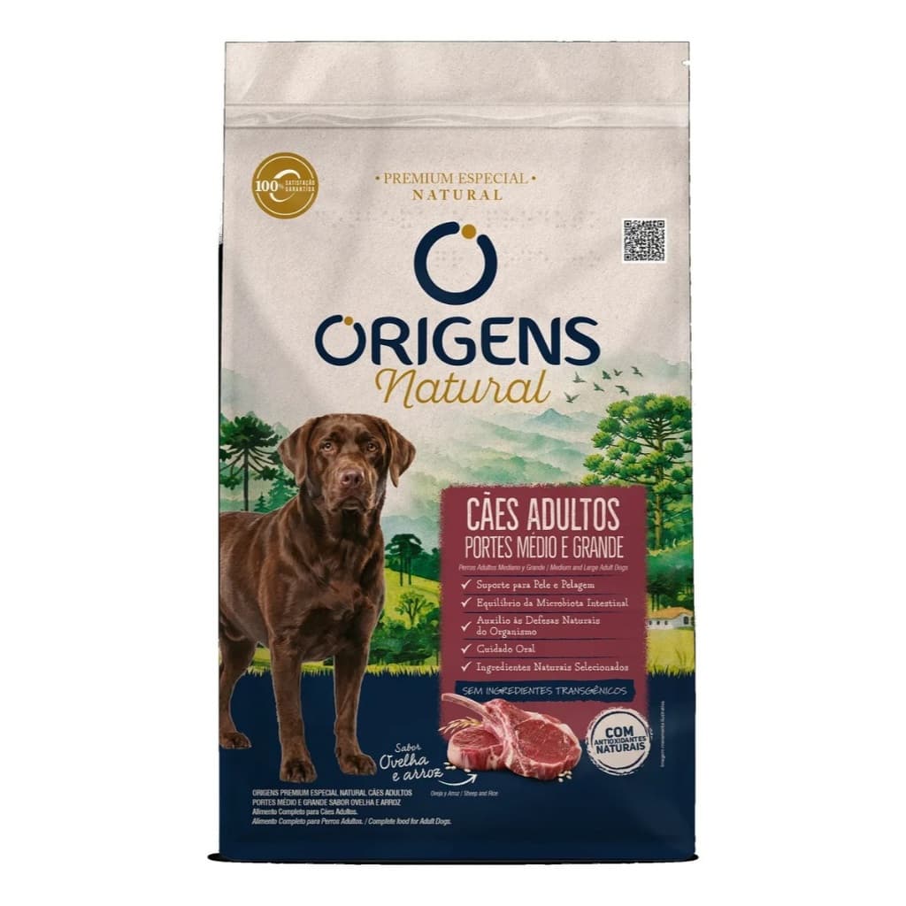 Ração Origens Natural Cão Adulto Med Gd Ovelha 12 Kg