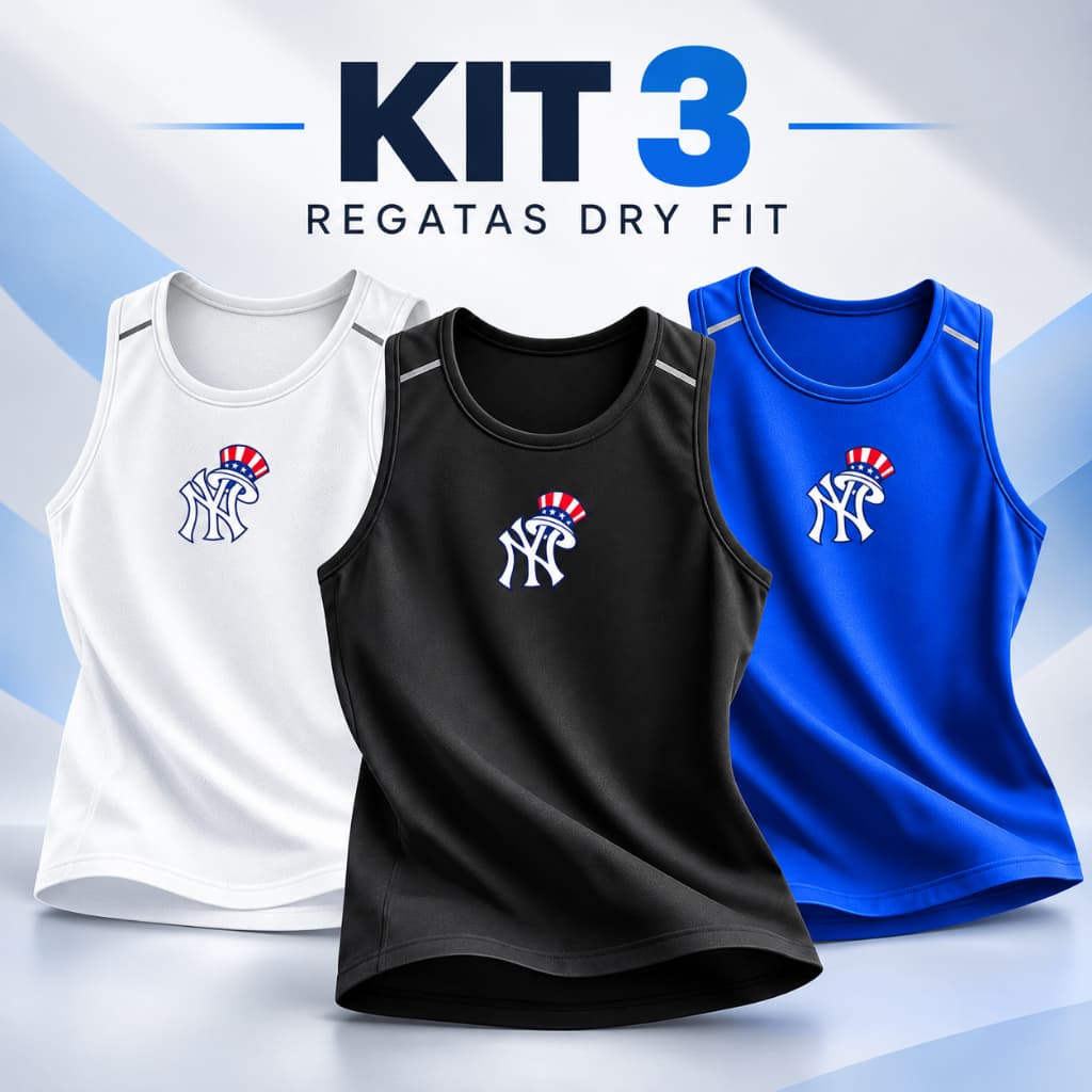 Kit 3 Camiseta Regata Dry Fit Masculina Academia Musculação Treino Corrida Caminhada Respirável Secagem Rápida