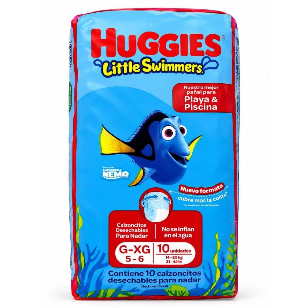 Fralda Piscina Huggies Little Swimmers G/XG 10un Não Incha na Água Praia e Piscina 14 a 20kg
