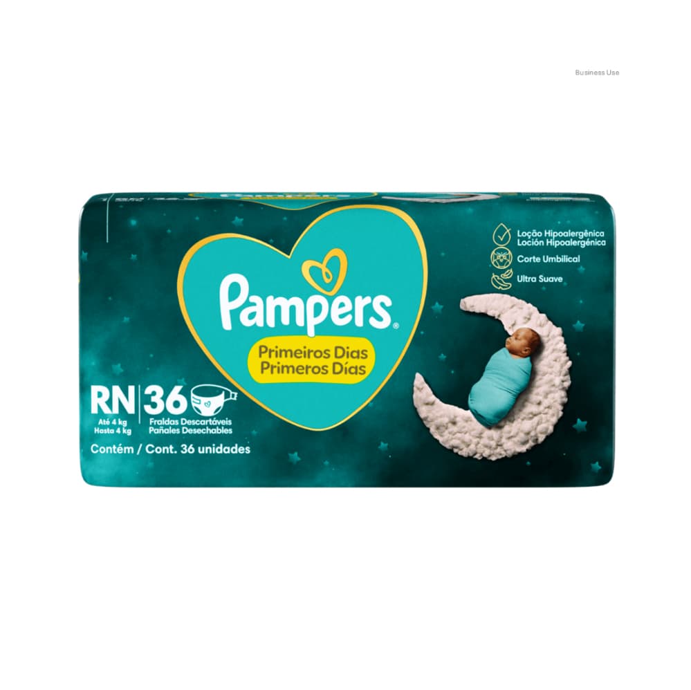 Pampers Fralda Infantil RN Recém-Nascido 36 Unidades