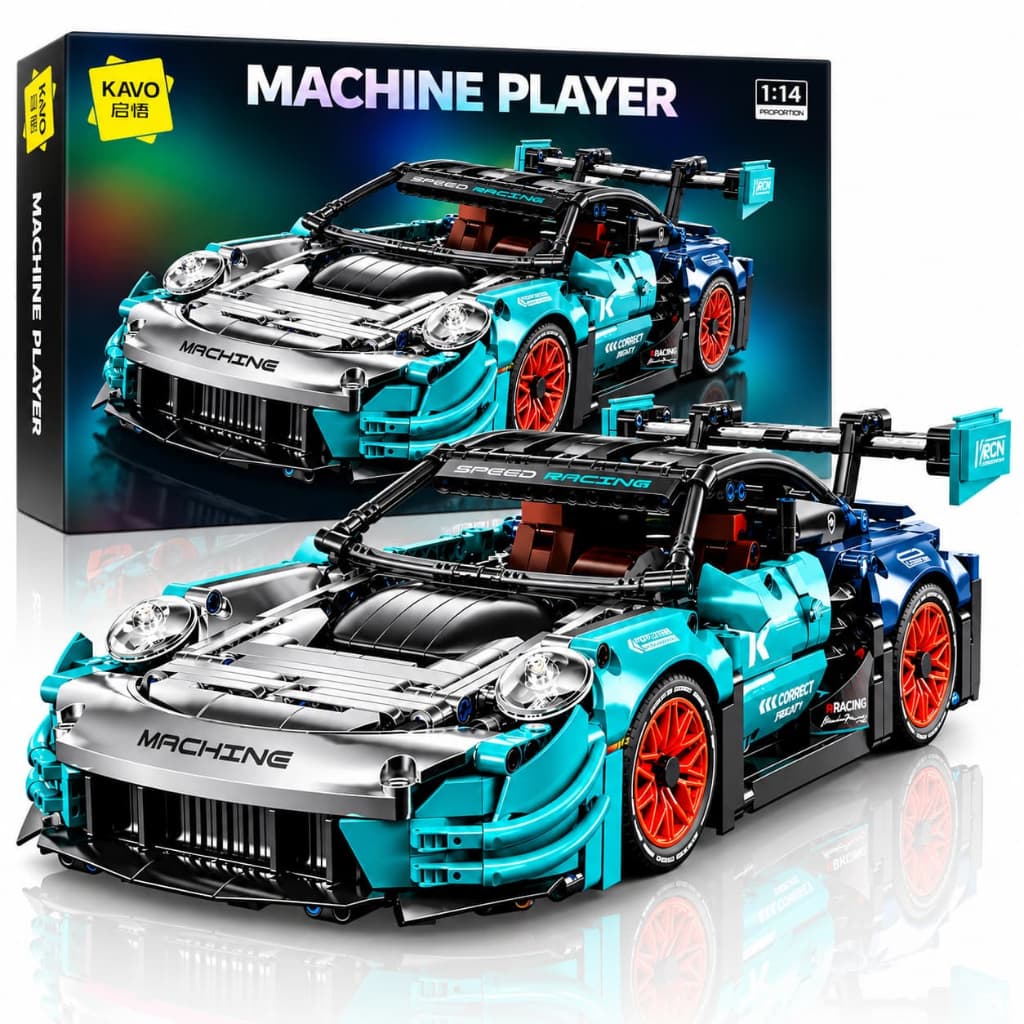 Super Carro Technic Blocos de Montar Porsche Scorpion Edition 2 em 1 1289 Peças 1:14 Com Caixa Compatível com Lego