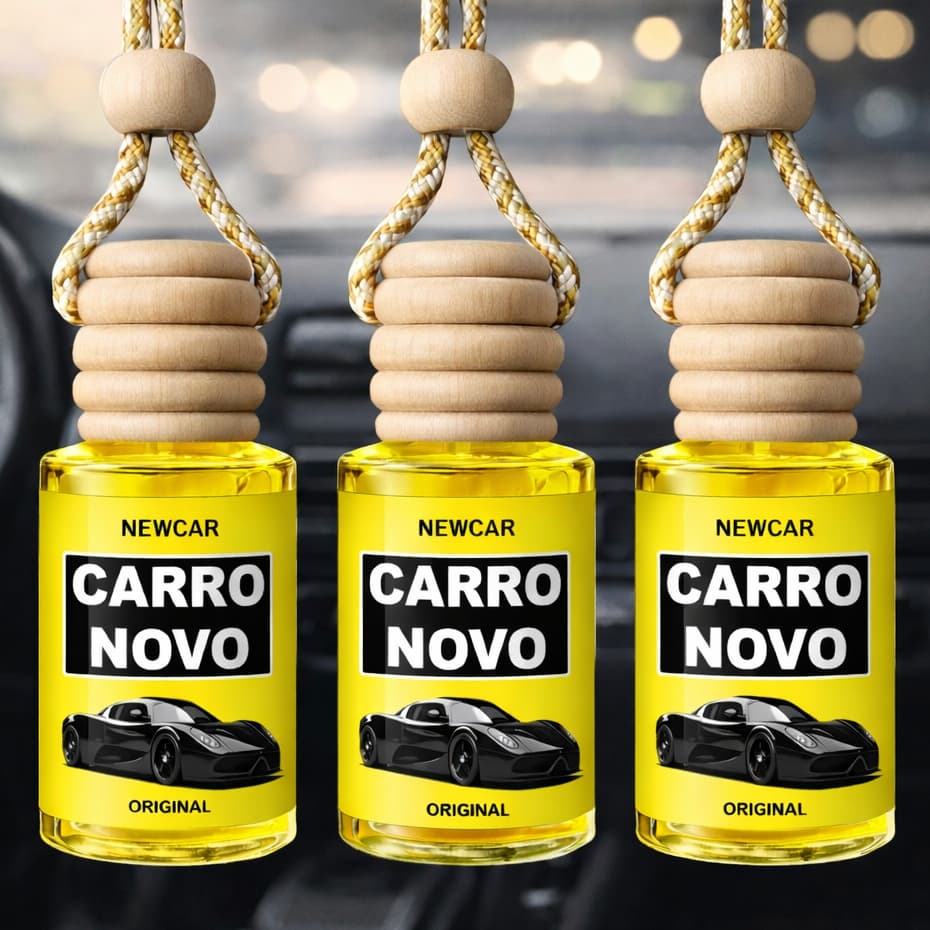 Kit 3 Aromatizantes Automotivos NEWCAR Cheirinho Carro Novo Essência Concentrada Aroma Duradouro