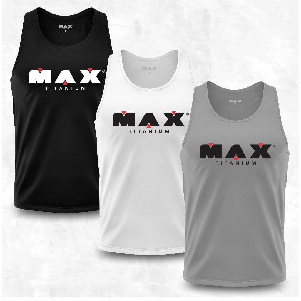 Kit Regatas Max Titanium Dry Fit - Academia - Treino - Crossfit - Musculação