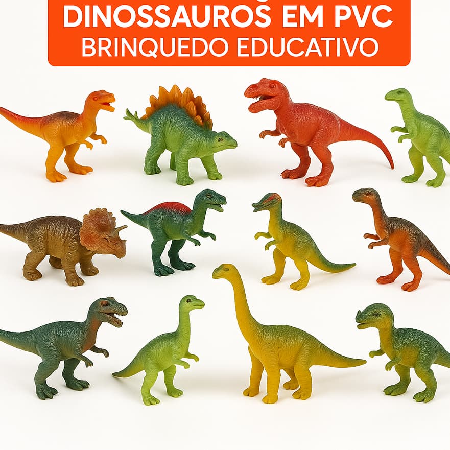 Kit Dinossauros de PVC | Animais Jurássicos Brinquedo Infantil Educativo