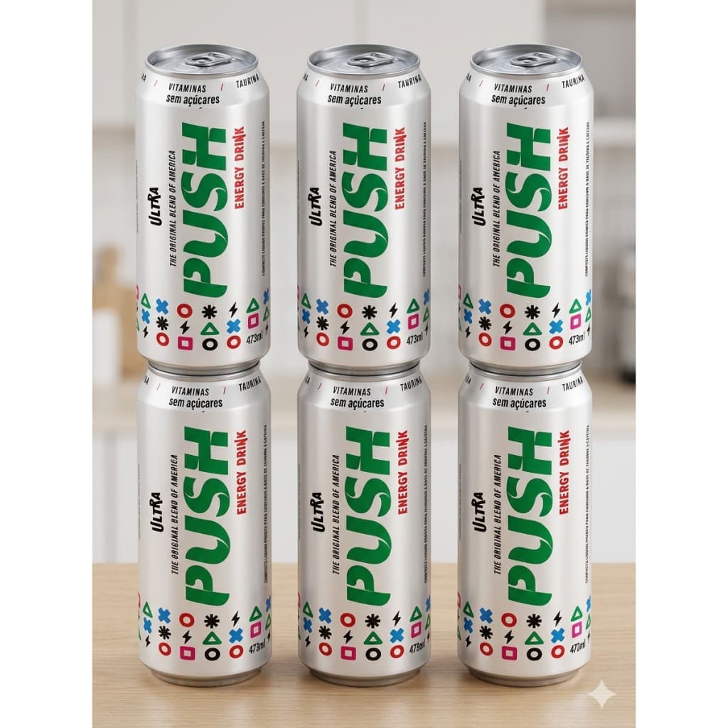 Energético Push Ultra Sem Açucar Poty 473ml - 6 Unds