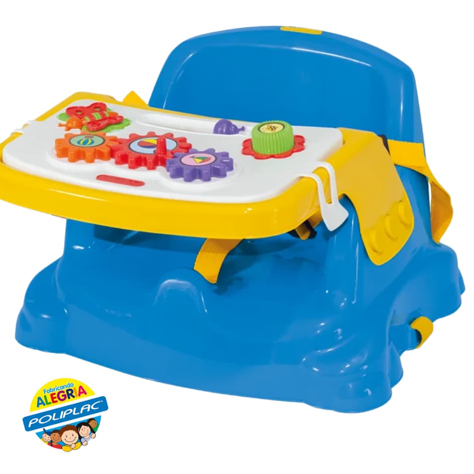 Cadeira Infantil Didática Azul para Brincar e Alimentar - 2 em 1 Brincar e Alimentar seu neném