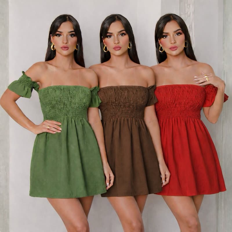 Vestidinho Curtinho Feminino Modinha vestido Curto Ciganinha Moda Praia Verão vestido prático