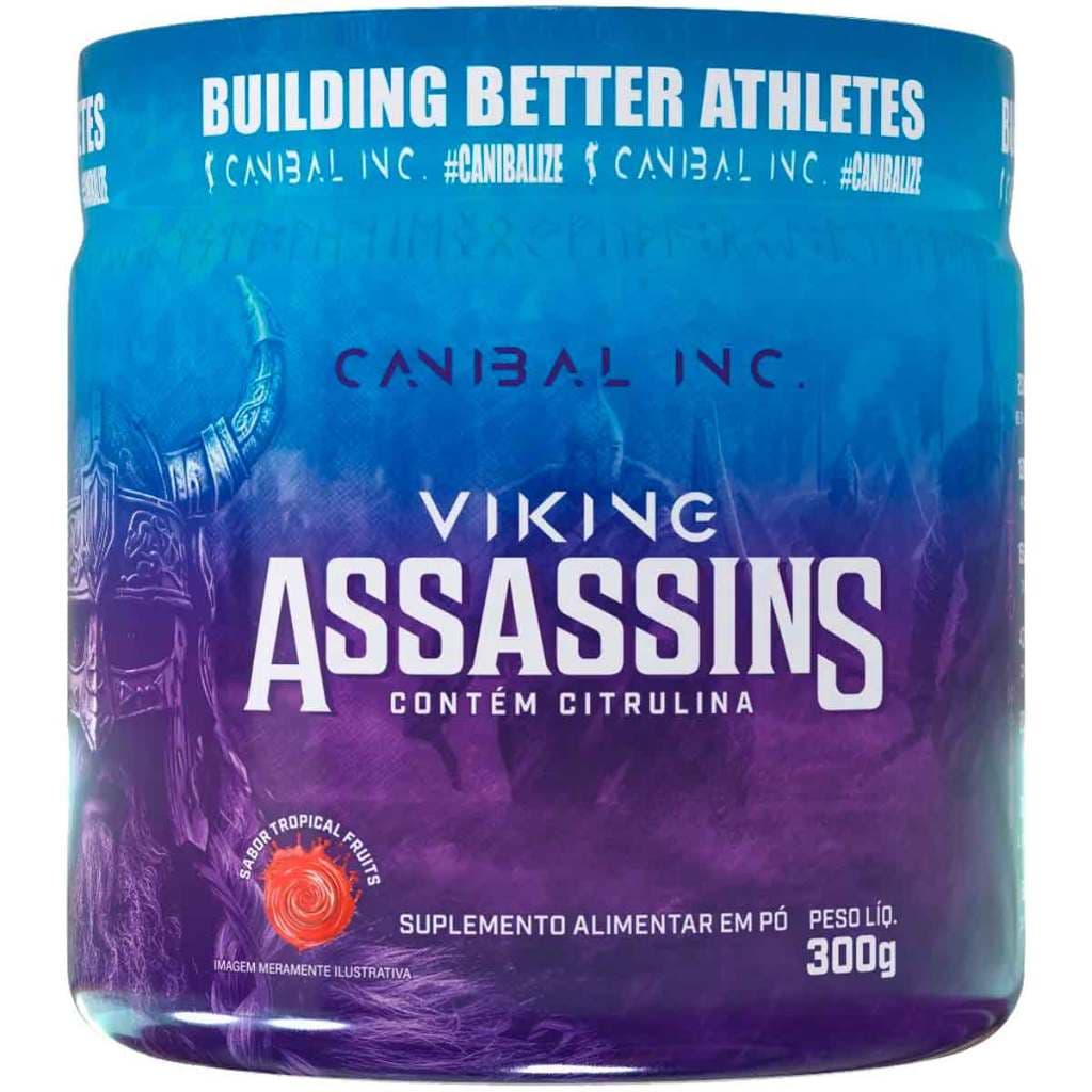 Viking Assassins Pré Treino Canibal 300g Sabor Tropical Fruit