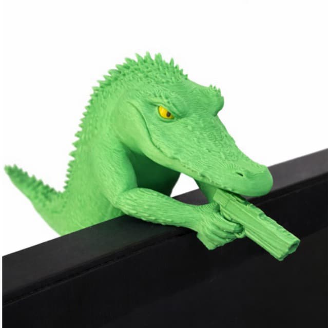 Crocodilo Amigo do Monitor Gamer | Decoração Engraçada para Monitor e Setup | Desk Buddy Gamer