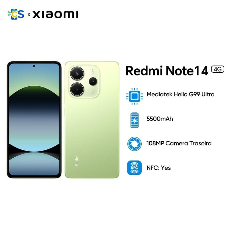 Xiaomi Redmi Note 14 4G Versão Global com Câmera de 108MP