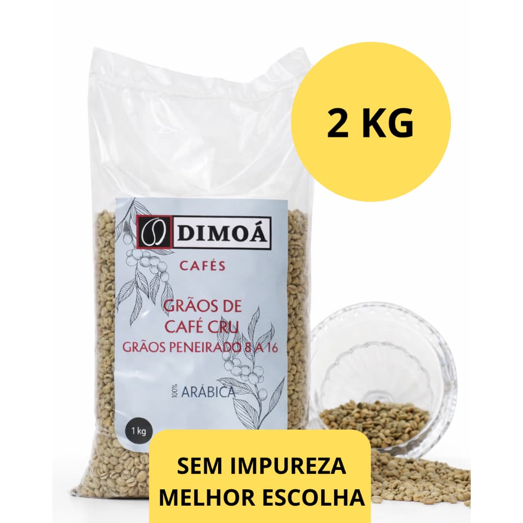 Café em grão cru - 100% arábica - 2 kg - grãos para torrar - Para torra