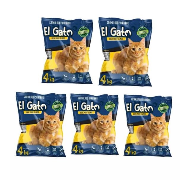 Kit 5 Areia Sanitária Higiênica  para Gatos Grãos Médios Tradicional 20 kg El Gato Promoção