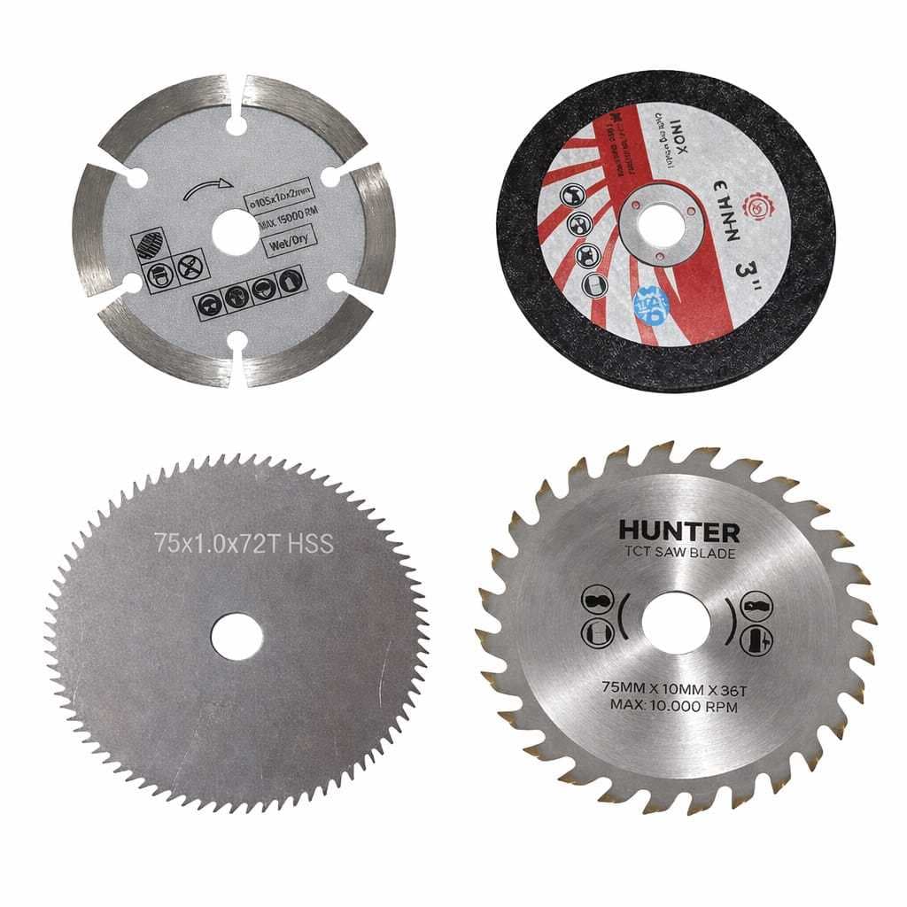 Kit 4 Discos 75mm – P/ Mini Esmerilhadeira  Corte Madeira, Metal e Inox | Furo 10mm