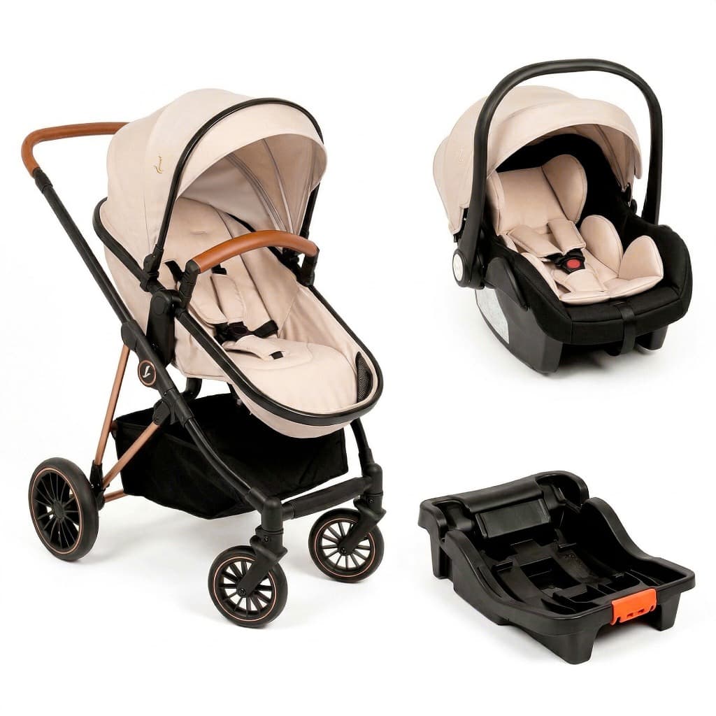 Carrinho Premium Baby + Bebê Conforto Florence Bege