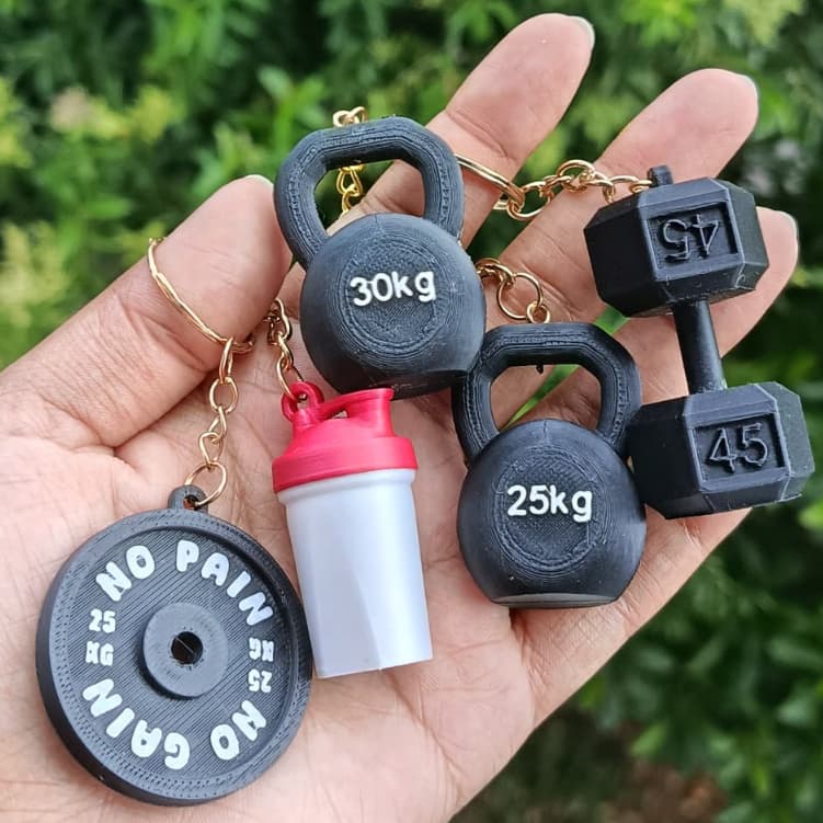 Chaveiros Academia | Pesos de academia, halteres, musculação, crossfit, treino, whey, shakeira/coqueteleira