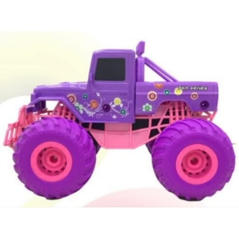 Carrinho Controle Remoto Jeep Rosa Menina Recarregável 4x4 Off Road Grande