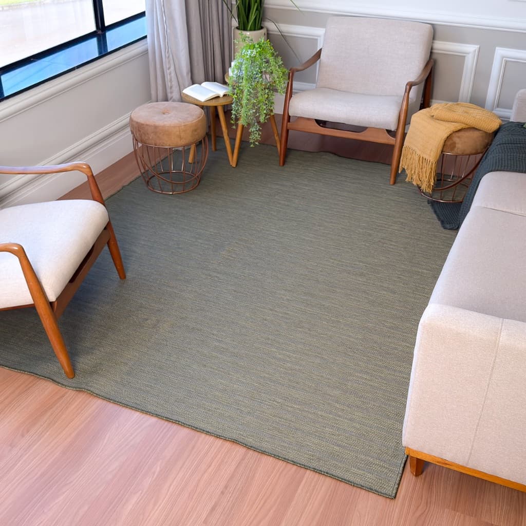 Tapete Sisal Sintético 100x150 Moderno Resistente Clean Versátil Decorativo Antiderrapante Para Sala Quarto Escritório