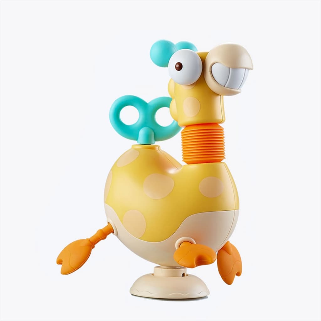 Brinquedo Bebê Girafa Ventosa Pernas Retráteis Silicone Sensorial Ventosa Cadeira Alimentação Banho Estímulo Coordenação