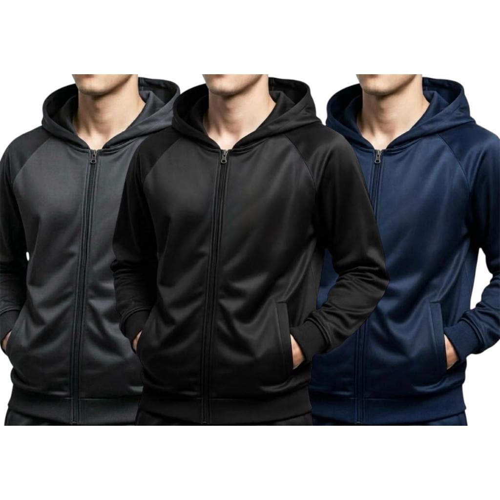 Kit 3 Jaquetas Esportiva Flanelada Conforto Academia Treino Dia a Dia