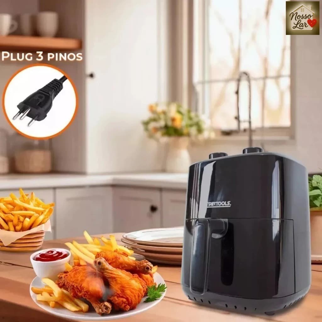 Air Fryer 3,4L Startools Fritadeira Elétrica Sem Óleo 1200W 220V Antiaderente Sem Óleo Prática