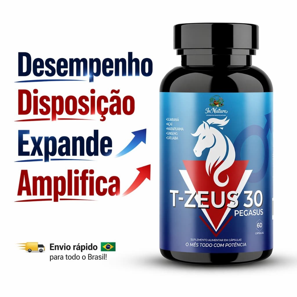 T-Zeus 60 Capsulas por Pote | Expande Amplifica Disposição Energia Homem | Zinco Selênio Vitaminas