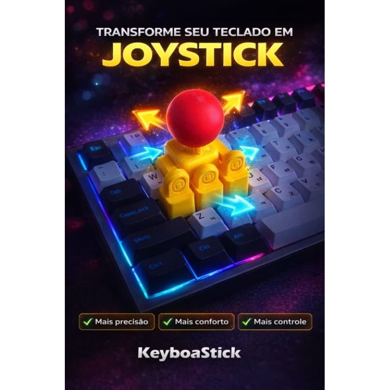 Joystick Keycap WASD Gamer KeyboaStick para Teclado Mecânico Controle Direcional FPS Plug and Play