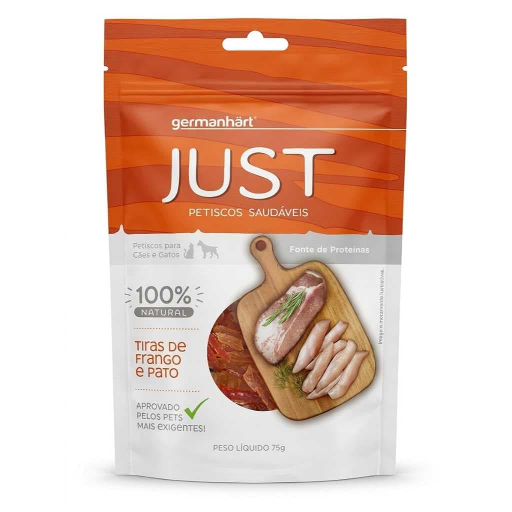 Petisco Just 75g Frango e Pato Germanhärt 100% Natural Para Cães e Gatos – Snack Saudável Rico em Proteína