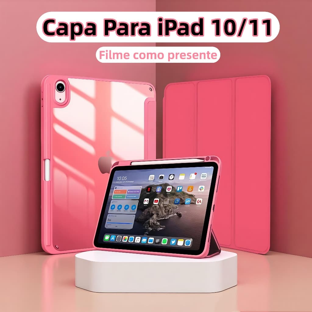 Capa Case Para iPad 11ª  A16/iPad 10ª Acrílico Magnética Com Suporte Caneta 11/10,9 polegadas